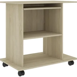 Kantoormeubelen*vidaXL Computerbureau 80x50x75 cm bewerkt hout kleurig Sonoma eiken
