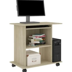 Kantoormeubelen*vidaXL Computerbureau 80x50x75 cm bewerkt hout kleurig Sonoma eiken