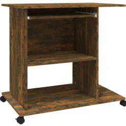 Kantoormeubelen*vidaXL Computerbureau 80x50x75 cm bewerkt hout kleurig Gerookt eiken