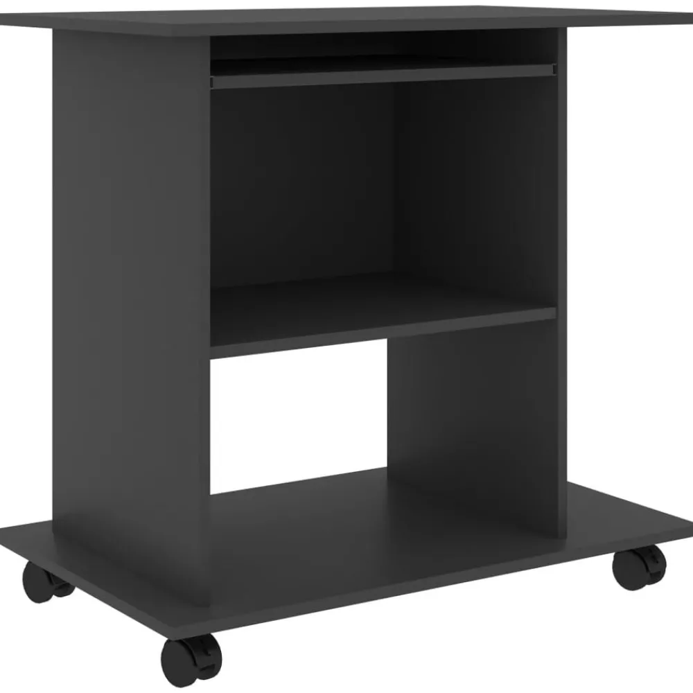 Kantoormeubelen*vidaXL Computerbureau 80x50x75 cm spaanplaat Grijs