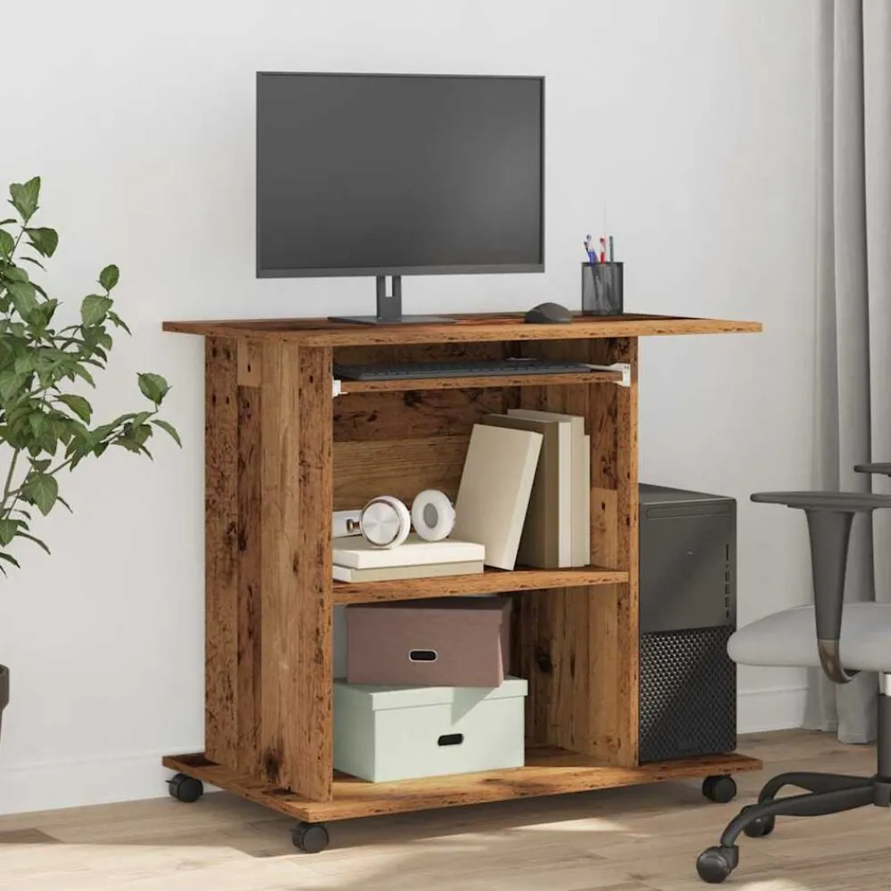 Computerbureau 80x50x75 cm bewerkt hout kleurig>vidaXL Clearance