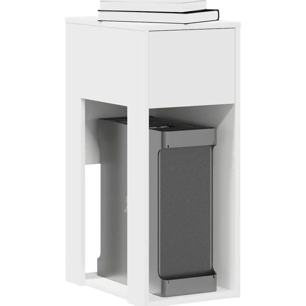 Kantoormeubelen*vidaXL Computertorenstandaard met lade 30x44x74 cm Wit