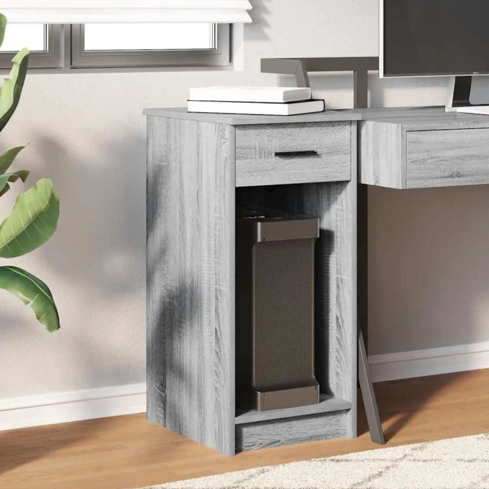 Computertorenstandaard met lade 35x45x77 cm eiken>vidaXL Discount