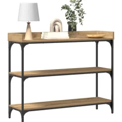 Tafels*vidaXL Console Tafel 100 x 30 x 80 cm artisanaal eikenkleurig
