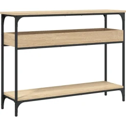 Consoletafel met plank 100x29x75cm bewerkt hout>vidaXL