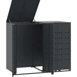 Huishoudelijke Benodigdheden*vidaXL Containerberging 2 containers 138x79x117 cm staal Antraciet