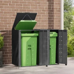 Huishoudelijke Benodigdheden*vidaXL Containerberging 2 containers 138x79x117 cm staal Antraciet