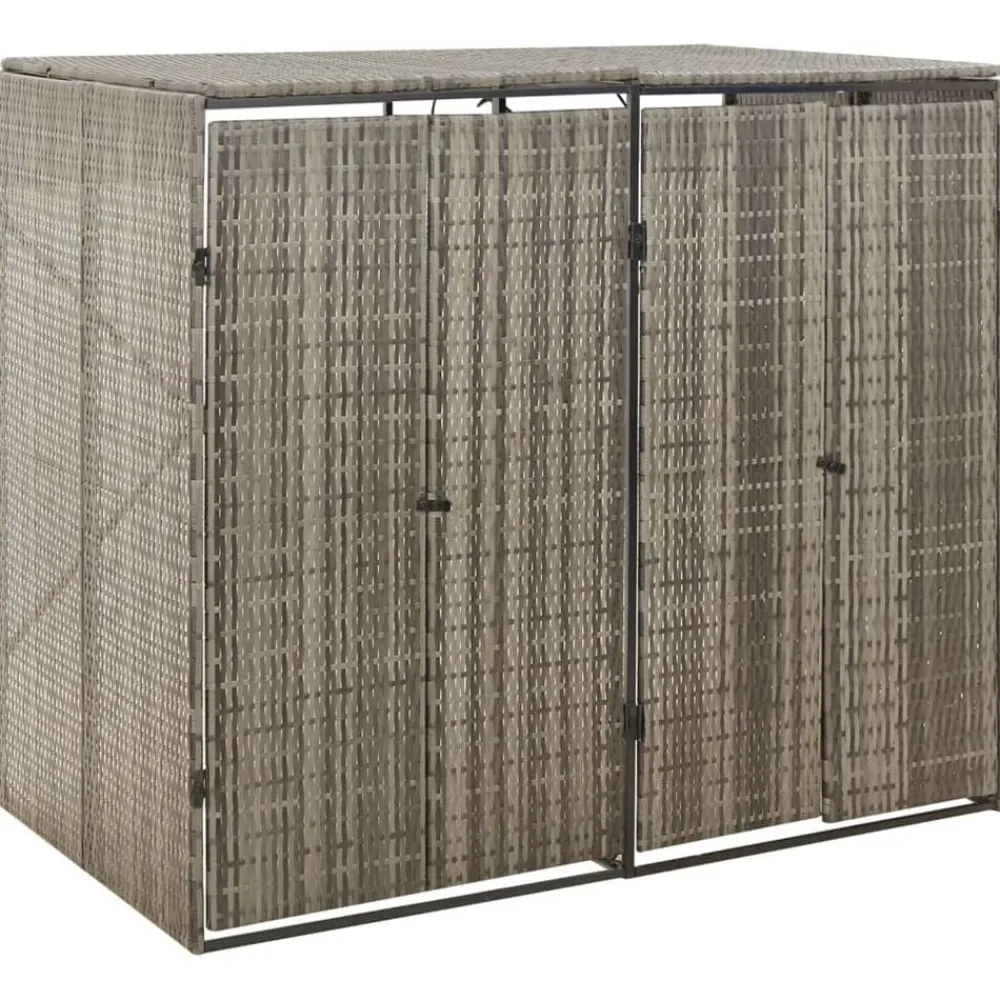 Containerberging dubbel 140x80x117 cm poly rattan>vidaXL