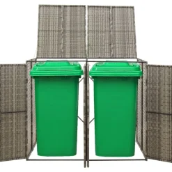 Containerberging dubbel 140x80x117 cm poly rattan>vidaXL