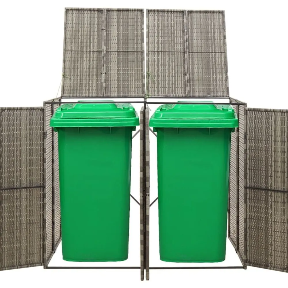 Containerberging dubbel 140x80x117 cm poly rattan>vidaXL