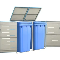 Containerberging dubbel 138x77,5x112,5 cm roestvrij staal>vidaXL Outlet