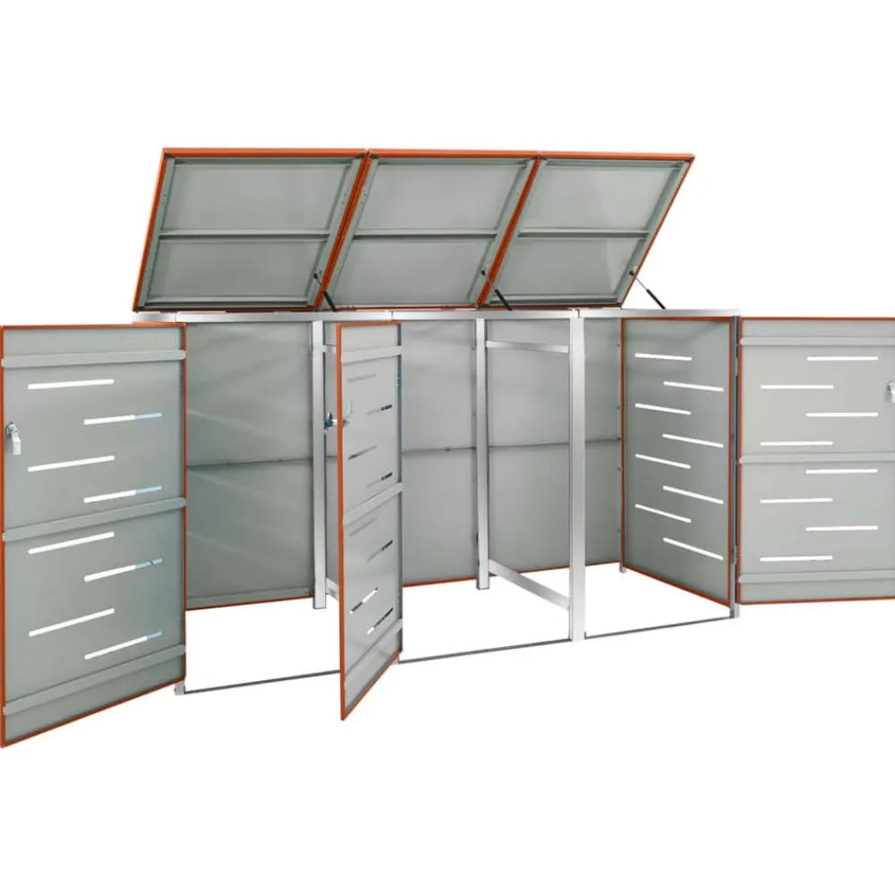 Containerberging driedubbel 207x77,5x112,5 cm roestvrij staal>vidaXL Outlet