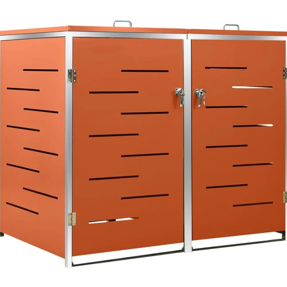 Huishoudelijke Benodigdheden*vidaXL Containerberging dubbel 138x77,5x112,5 cm roestvrij staal Oranje