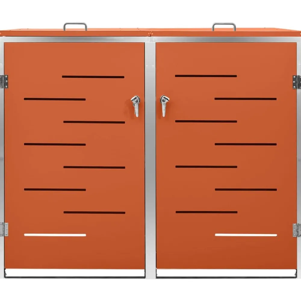 Huishoudelijke Benodigdheden*vidaXL Containerberging dubbel 138x77,5x112,5 cm roestvrij staal Oranje