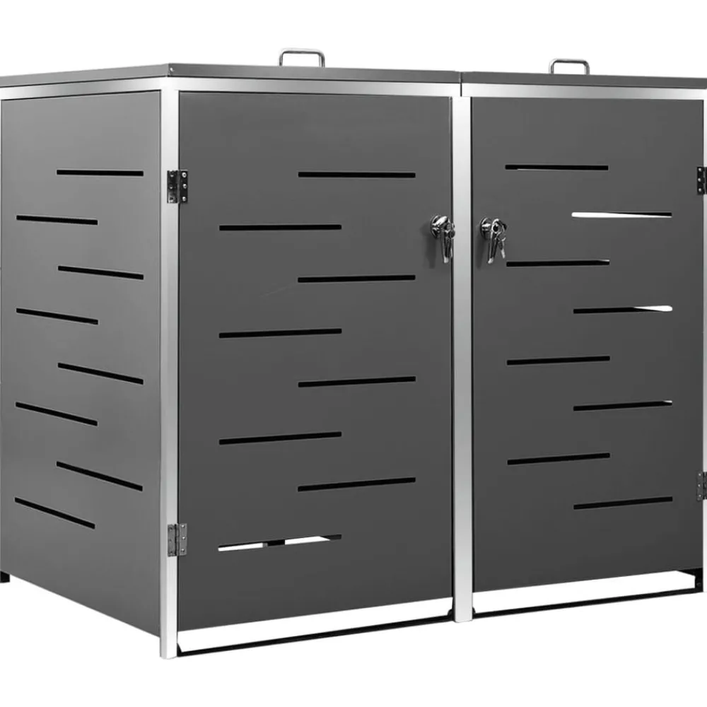 Containerberging dubbel 138x77,5x112,5 cm roestvrij staal>vidaXL Outlet
