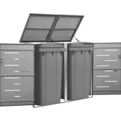 Containerberging dubbel 138x77,5x112,5 cm roestvrij staal>vidaXL Outlet