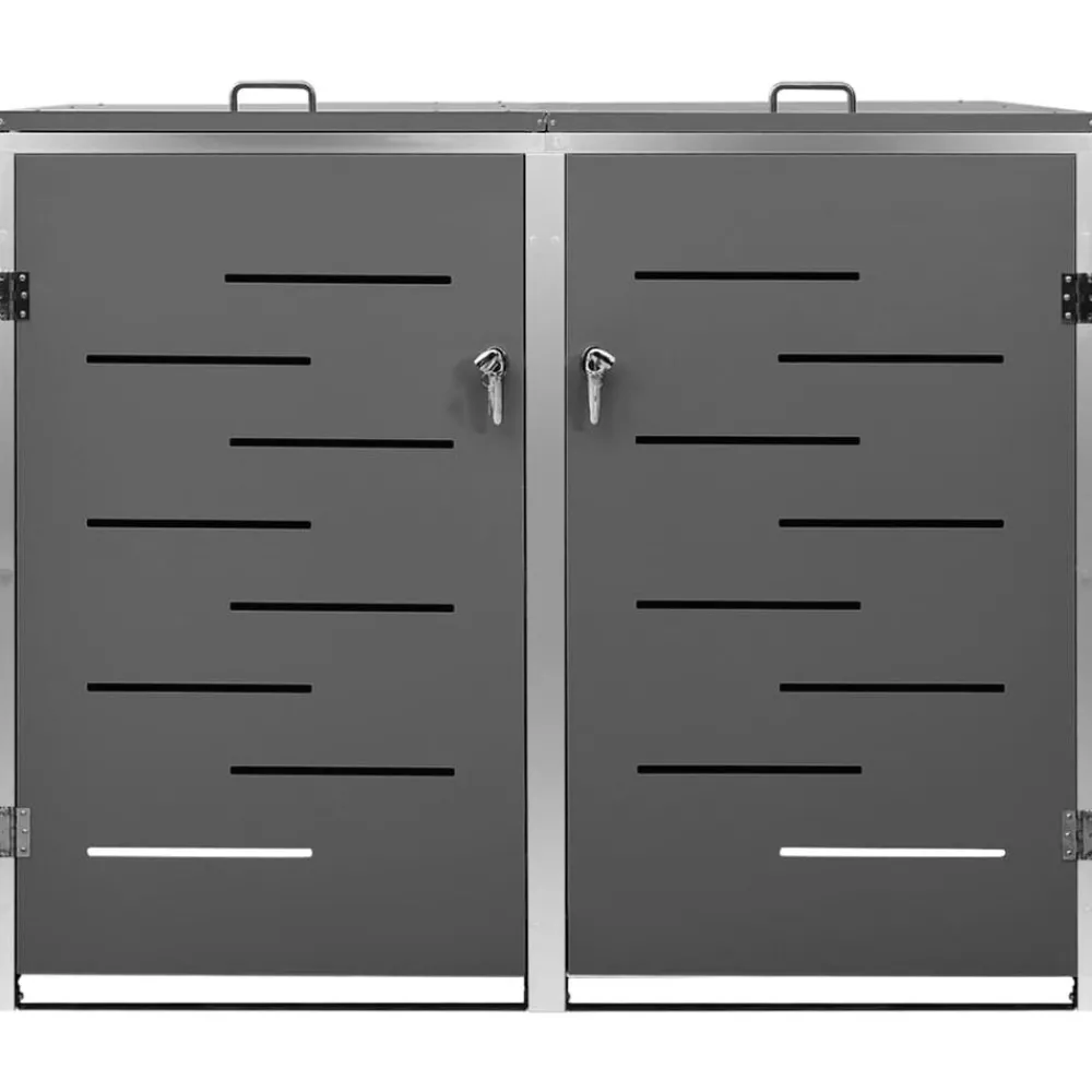 Containerberging dubbel 138x77,5x112,5 cm roestvrij staal>vidaXL Outlet