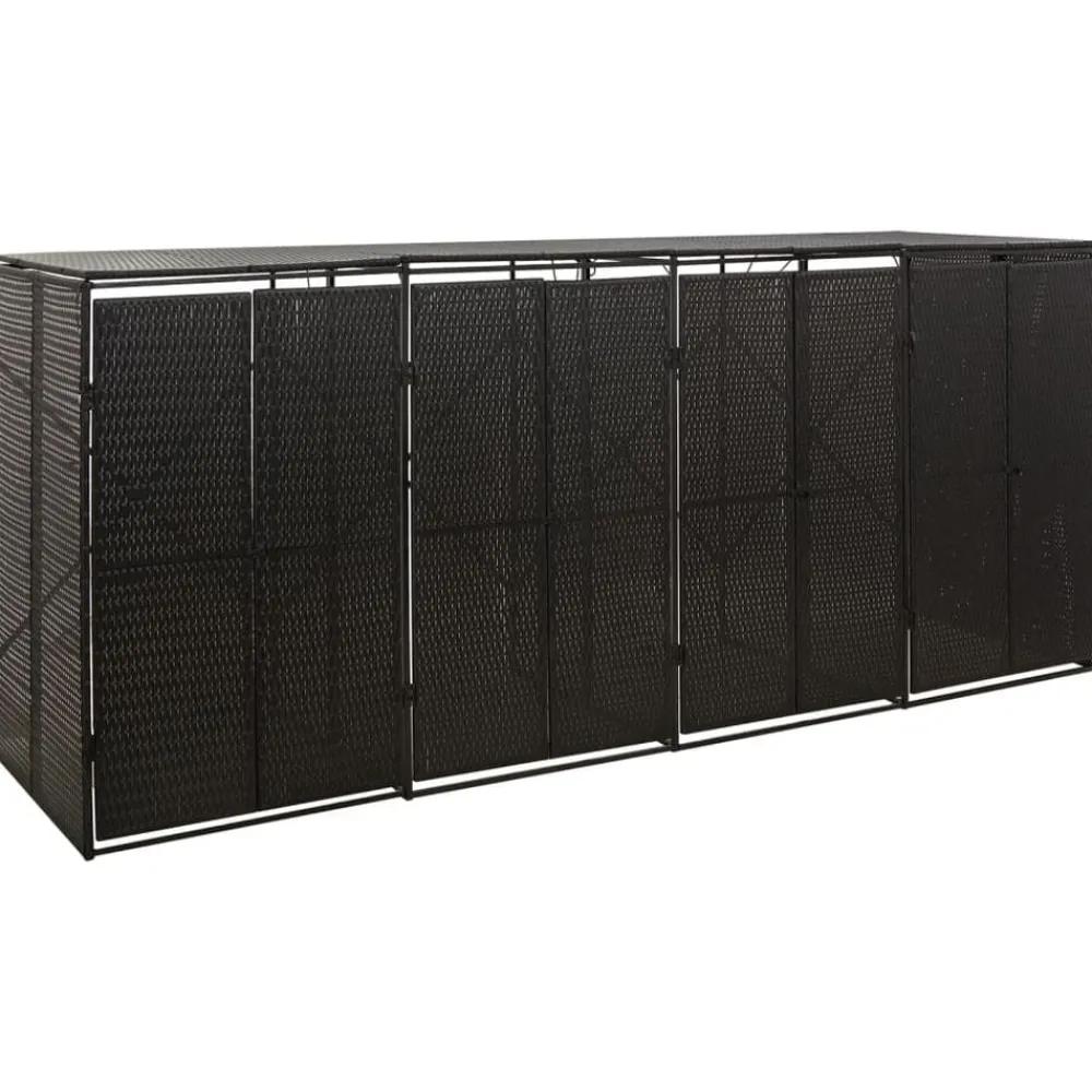 Huishoudelijke Benodigdheden*vidaXL Containerberging viervoudig 274x80x117 cm poly rattan Zwart