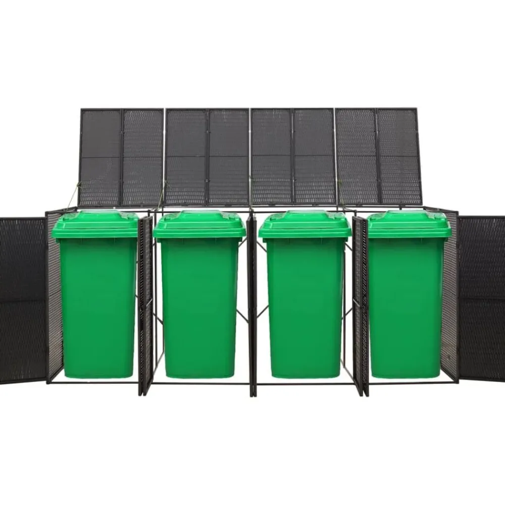 Huishoudelijke Benodigdheden*vidaXL Containerberging viervoudig 274x80x117 cm poly rattan Zwart