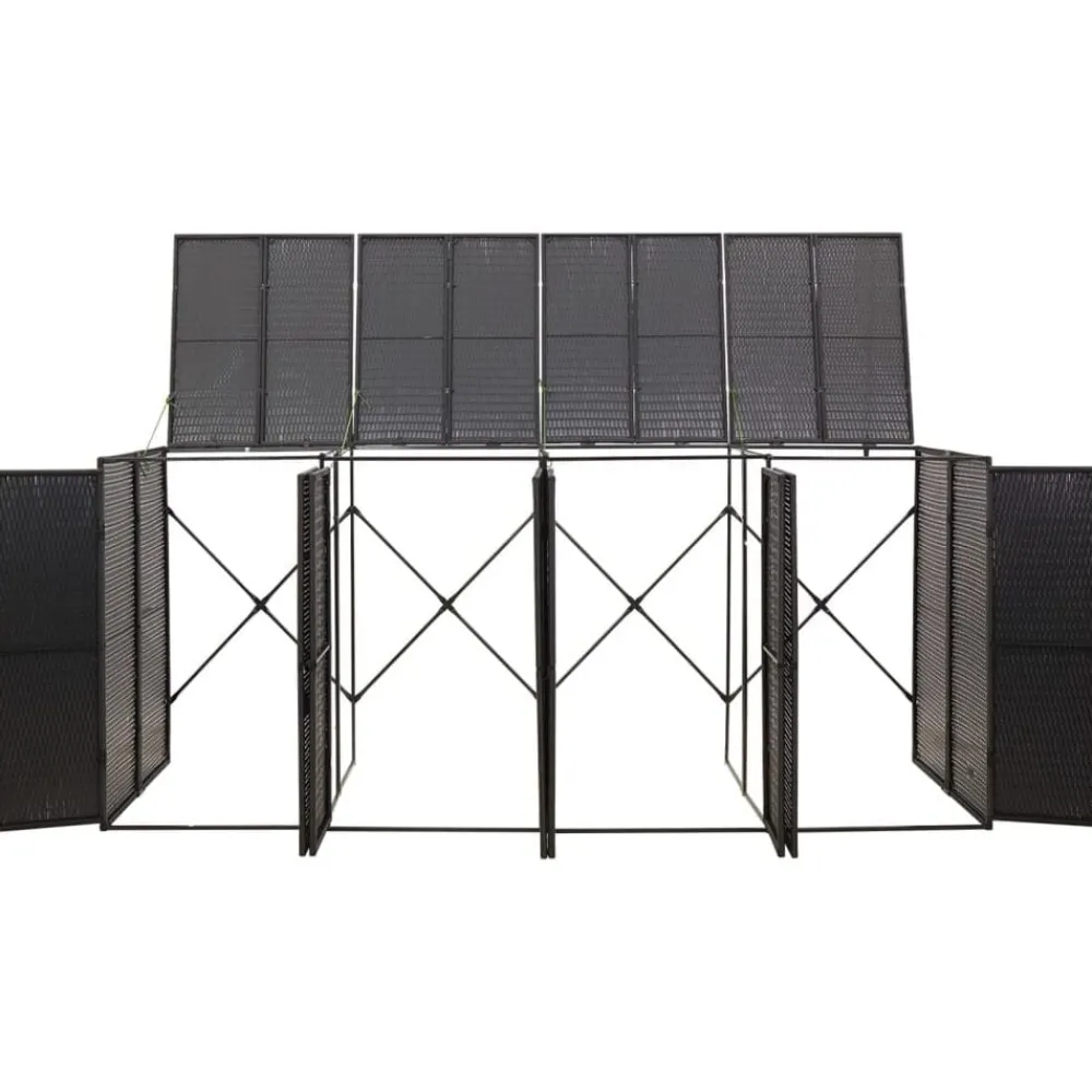 Huishoudelijke Benodigdheden*vidaXL Containerberging viervoudig 274x80x117 cm poly rattan Zwart