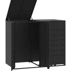 Huishoudelijke Benodigdheden*vidaXL Containerberging voor 2 containers 138x79x117 cm staal Zwart