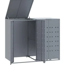 Huishoudelijke Benodigdheden*vidaXL Containerberging voor 2 containers 138x79x117 cm staal Grijs