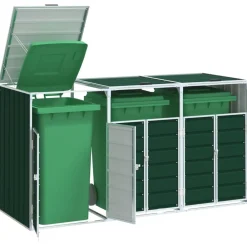 Huishoudelijke Benodigdheden*vidaXL Containerberging voor 3 containers 216x81x115 cm staal Groen