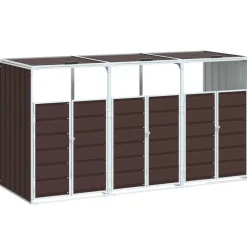 Huishoudelijke Benodigdheden*vidaXL Containerberging voor 3 containers 216x81x115 cm staal Bruin