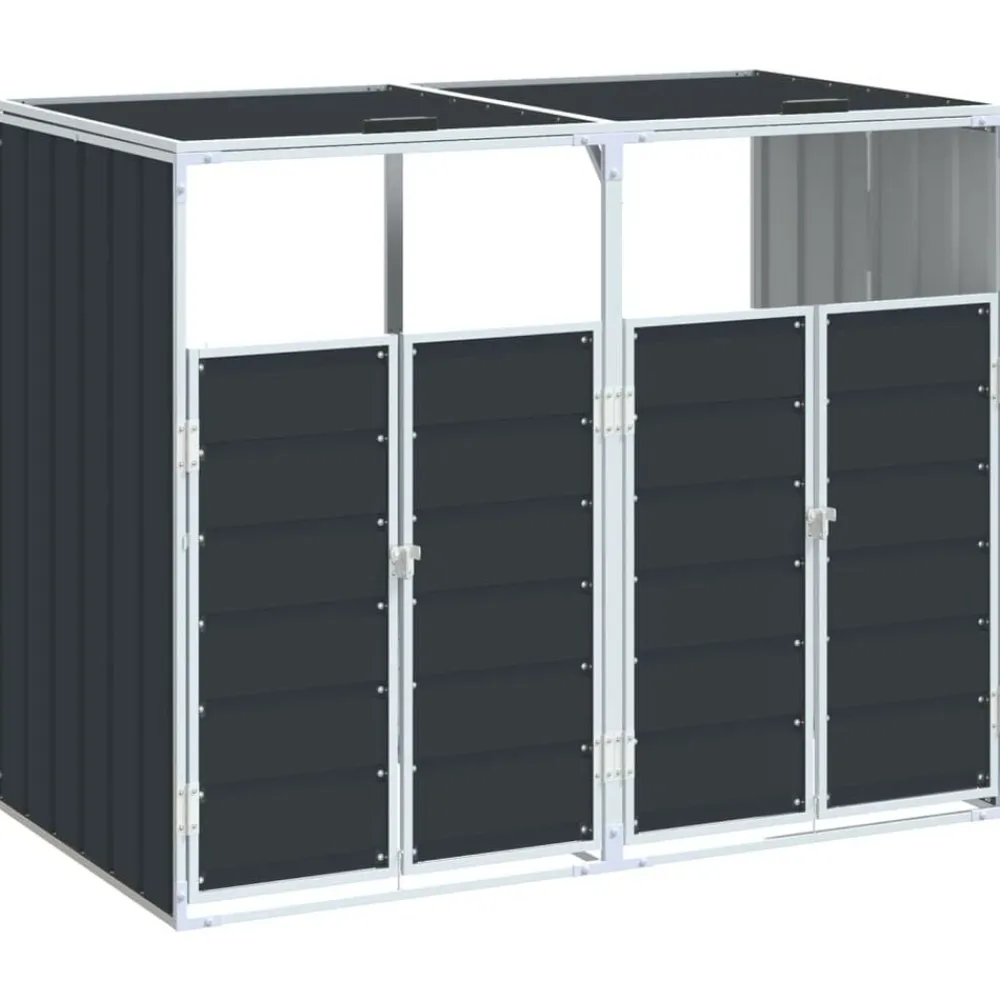 Huishoudelijke Benodigdheden*vidaXL Containerberging voor 2 containers 144x81x113cm staal Antraciet
