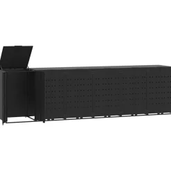 Huishoudelijke Benodigdheden*vidaXL Containerberging voor 6 containers 414x79x117 cm staal Zwart