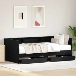Dagbed met hoofdeinde 100 x 200 cm Bewerkt hout><noscript><img width=