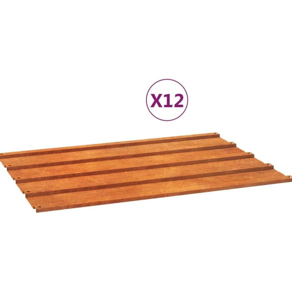 Dakpanelen 12 st 60x44 cm cortenstaal roestig>vidaXL Sale