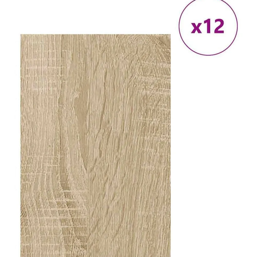 Kunst & Entertainment*vidaXL Decorpanelen 12 pcs 40 x 60 x 0.27 cm Bewerkt hout Sonoma eiken
