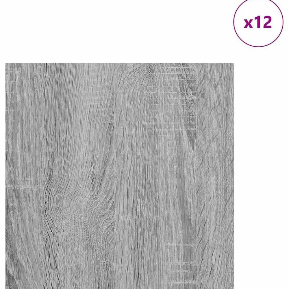 Kunst & Entertainment*vidaXL Decorpanelen 12 pcs 30 x 30 x 0,27 cm Bewerkt hout Grijs sonoma