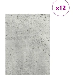 Kunst & Entertainment*vidaXL Decorpanelen 12 pcs Beton Grijs 15 x 21 x 0.27 cm Bewerkt hout Betongrijs