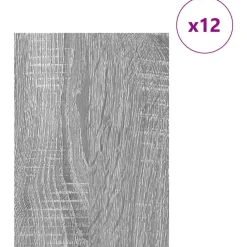 Kunst & Entertainment*vidaXL Decorpanelen 12 pcs 30 x 42 x 0.27 cm Bewerkt hout Grijs sonoma