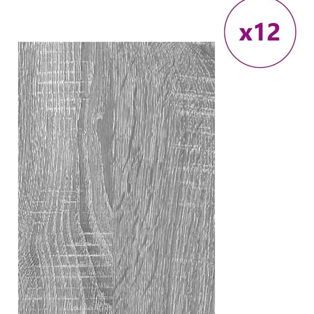 Kunst & Entertainment*vidaXL Decorpanelen 12 pcs 30 x 42 x 0.27 cm Bewerkt hout Grijs sonoma