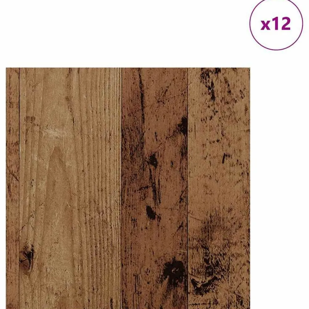 Kunst & Entertainment*vidaXL Decorpanelen 12 pcs Oudhout 30 x 30 x 0,27 cm Bewerkt hout Oud hout