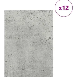 Kunst & Entertainment*vidaXL Decorpanelen 12 pcs Beton Grijs 30 x 42 x 0.27 cm Bewerkt hout Betongrijs