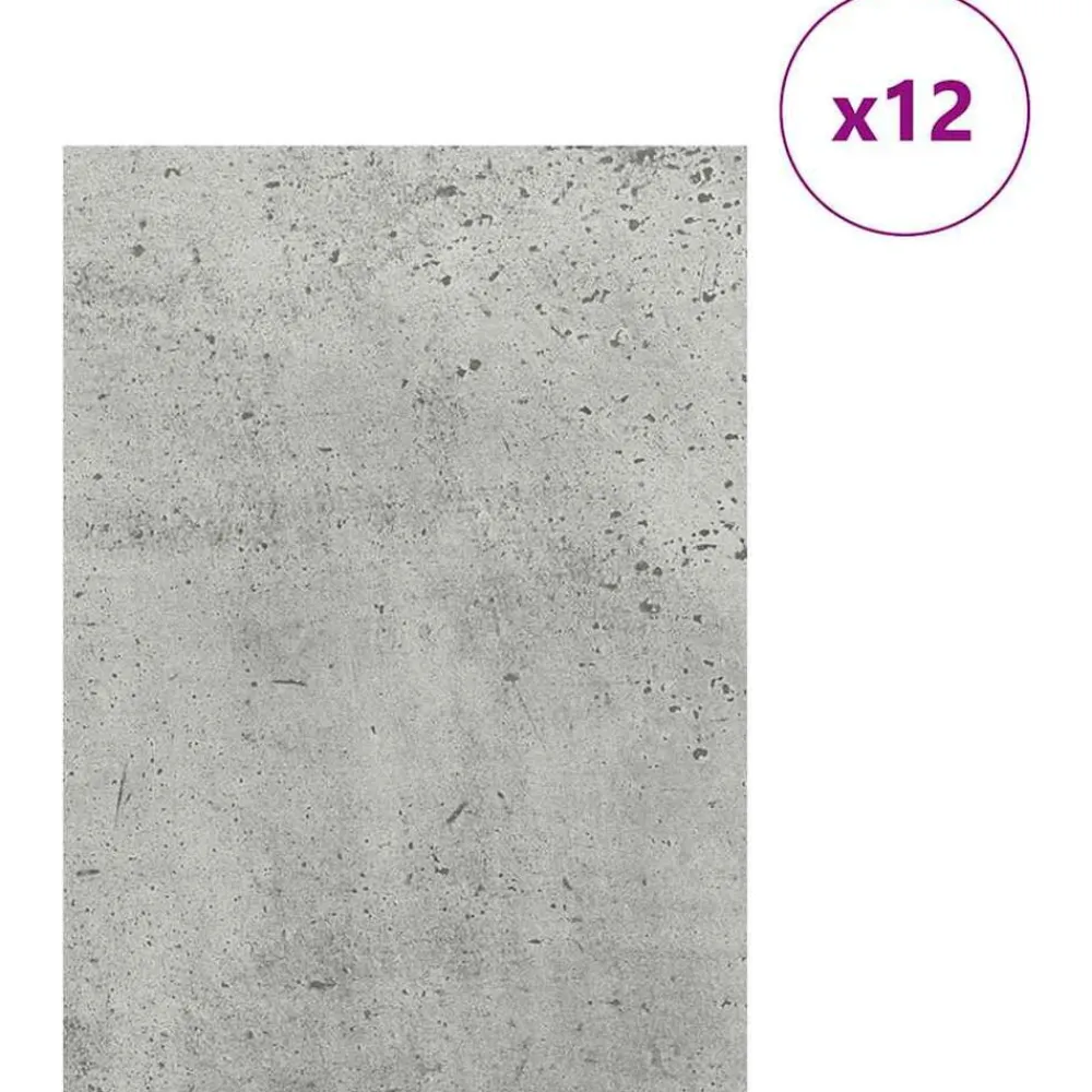 Kunst & Entertainment*vidaXL Decorpanelen 12 pcs Beton Grijs 30 x 42 x 0.27 cm Bewerkt hout Betongrijs