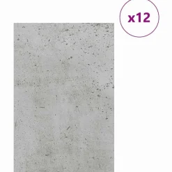 Kunst & Entertainment*vidaXL Decorpanelen 12 pcs Beton Grijs 40 x 60 x 0.27 cm Bewerkt hout Betongrijs