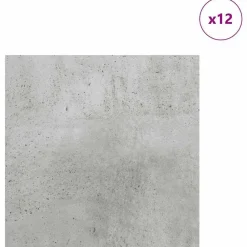 Kunst & Entertainment*vidaXL Decorpanelen 12 pcs Beton Grijs 30 x 30 x 0,27 cm Bewerkt hout Betongrijs