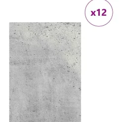 Kunst & Entertainment*vidaXL Decorpanelen 12 pcs Beton Grijs 21 x 30 x 0,27 cm Bewerkt hout Betongrijs