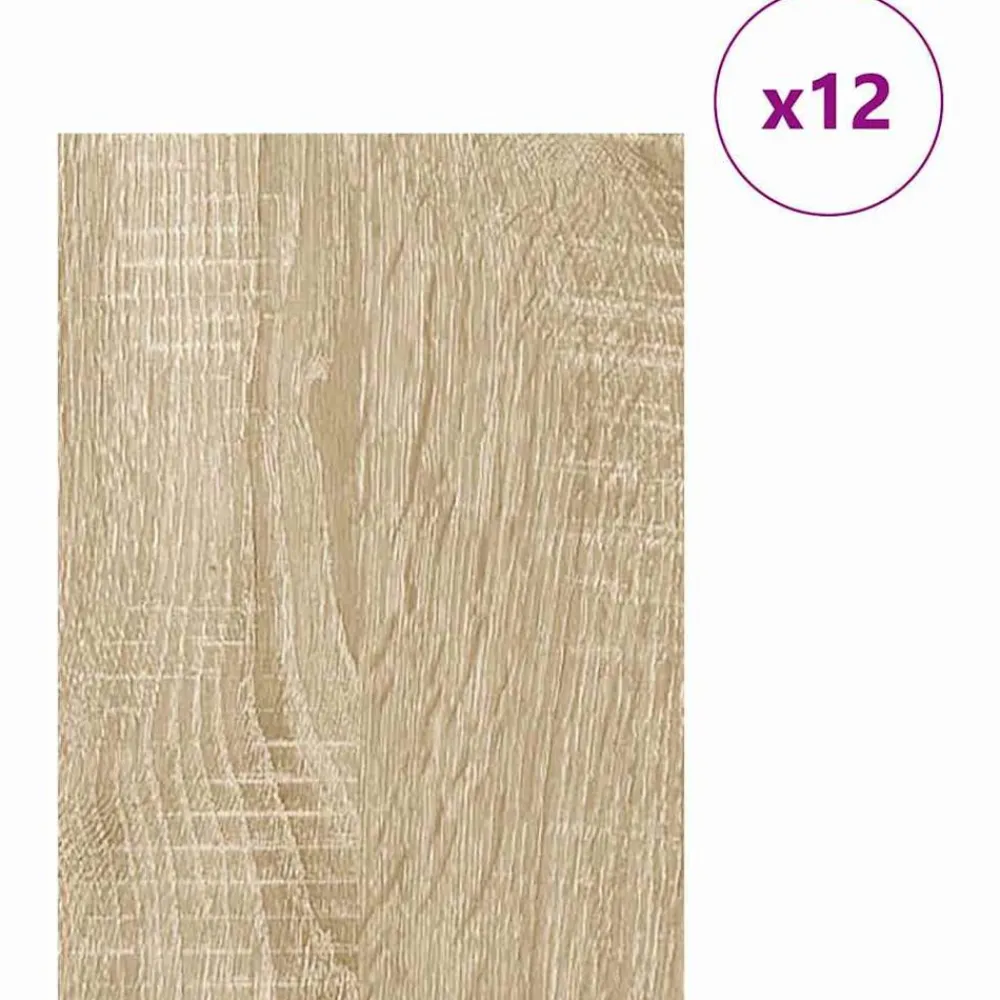 Kunst & Entertainment*vidaXL Decorpanelen 12 pcs 30 x 42 x 0.27 cm Bewerkt hout Sonoma eiken