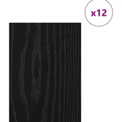 Kunst & Entertainment*vidaXL Decorpanelen 12 pcs 15 x 21 x 0.27 cm Bewerkt hout Zwart eiken