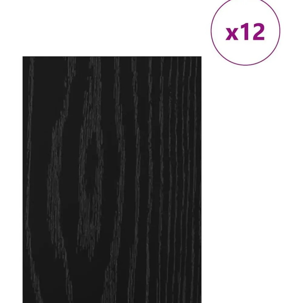 Kunst & Entertainment*vidaXL Decorpanelen 12 pcs 15 x 21 x 0.27 cm Bewerkt hout Zwart eiken