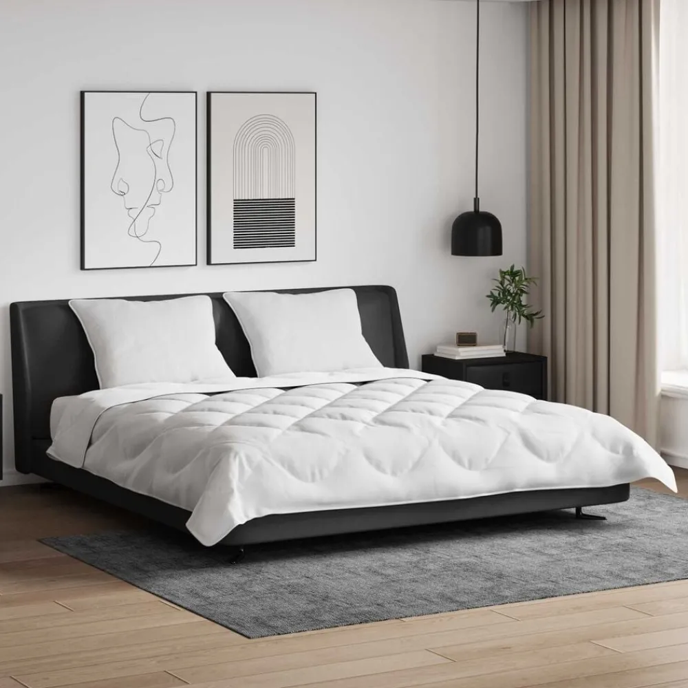 Linnengoed*vidaXL Dekbed met kussen 3 pcs Wit Microfibre