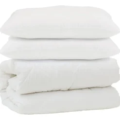 Linnengoed*vidaXL Dekbed met kussen 3 pcs Wit Microfibre