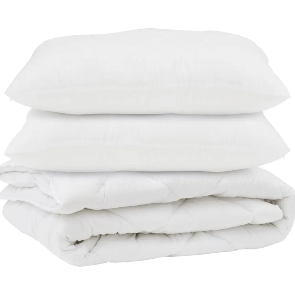 Dekbed met kussen 3 pcs Wit Microvezel>vidaXL New