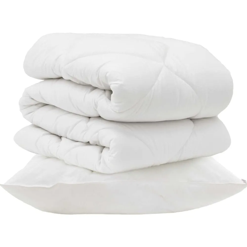 Dekbed met kussen 2 pcs Wit Microvezel>vidaXL New
